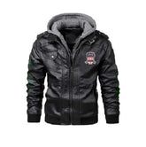 Avirex Shadowrider Hooded Leather Moto Bomber Jacket, Zip-Up Streetwear Legend