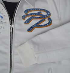 Greatest Of All Time White Real Leather Jacket