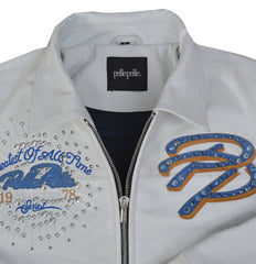 Greatest Of All Time White Real Leather Jacket