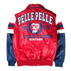 Men's Leather Arches Jacket – Soda Club Red & Blue