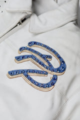 Greatest Of All Time White Real Leather Jacket