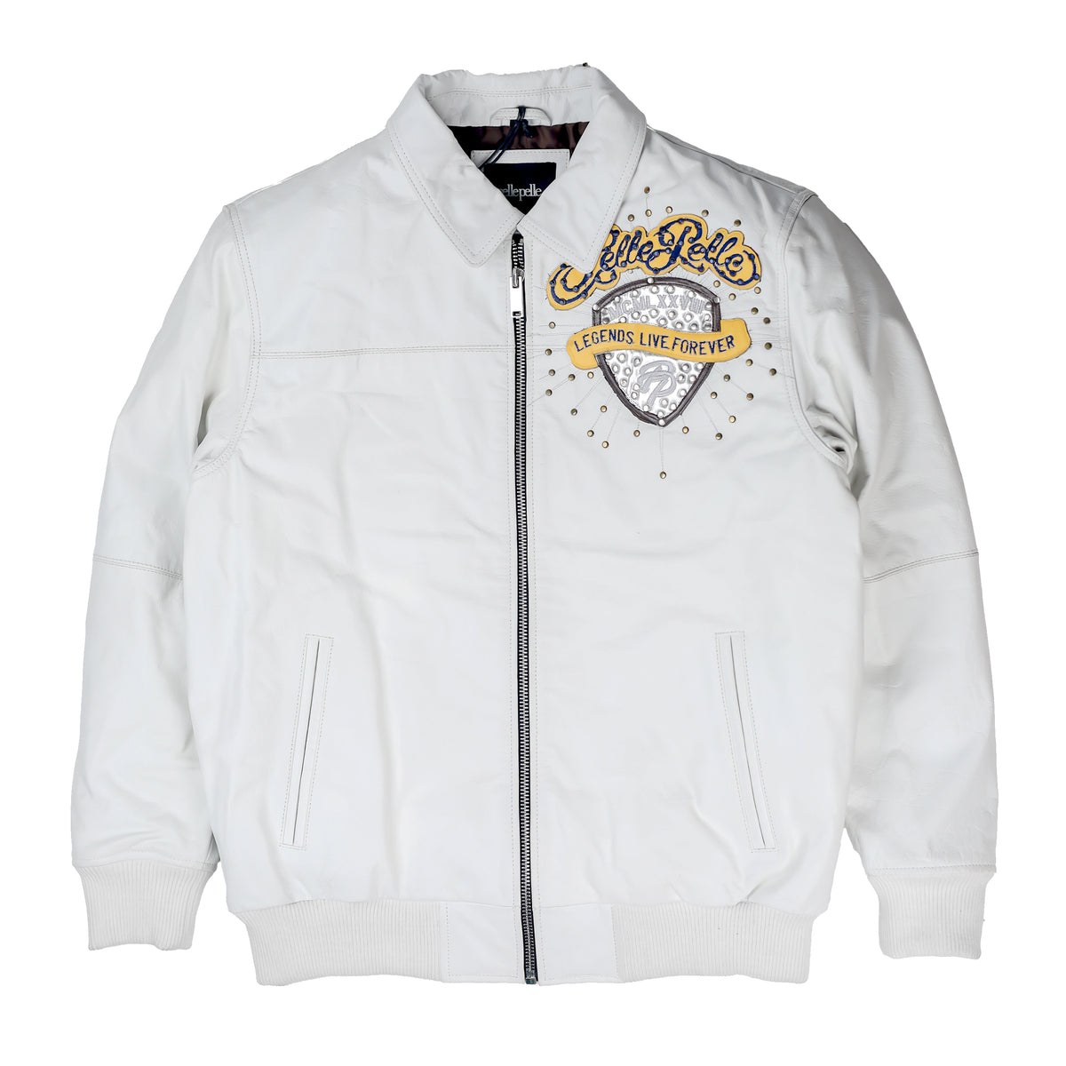 Legends Live Forever White Men's Leather Jacket