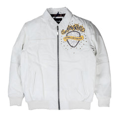 Legends Live Forever White Men's Leather Jacket