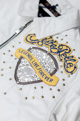Legends Live Forever White Men's Leather Jacket