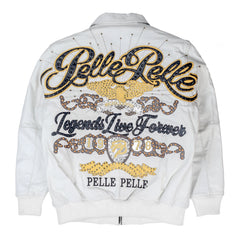 Legends Live Forever White Men's Leather Jacket