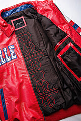 Men's Leather Arches Jacket – Soda Club Red & Blue