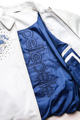 Greatest Of All Time White Real Leather Jacket